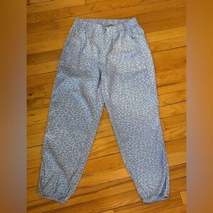 Aerie Blue Animal Print Jogger Pajama Pants  Lounge Elastic Bottom, Loungewear